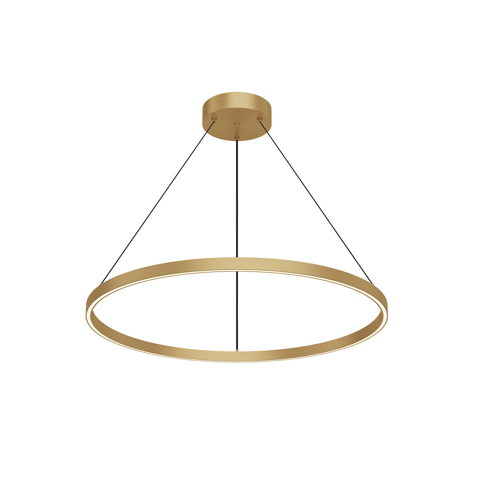 Cerchio 32-in Brushed Gold LED Pendant