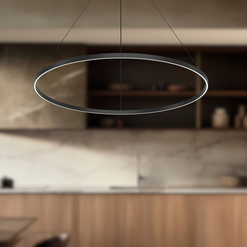 Cerchio 48-in Black LED Pendant by KUZCO