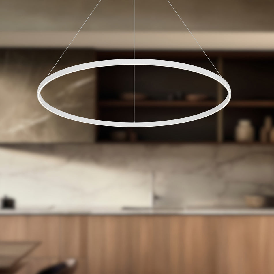 Cerchio 48-in White LED Pendant by KUZCO