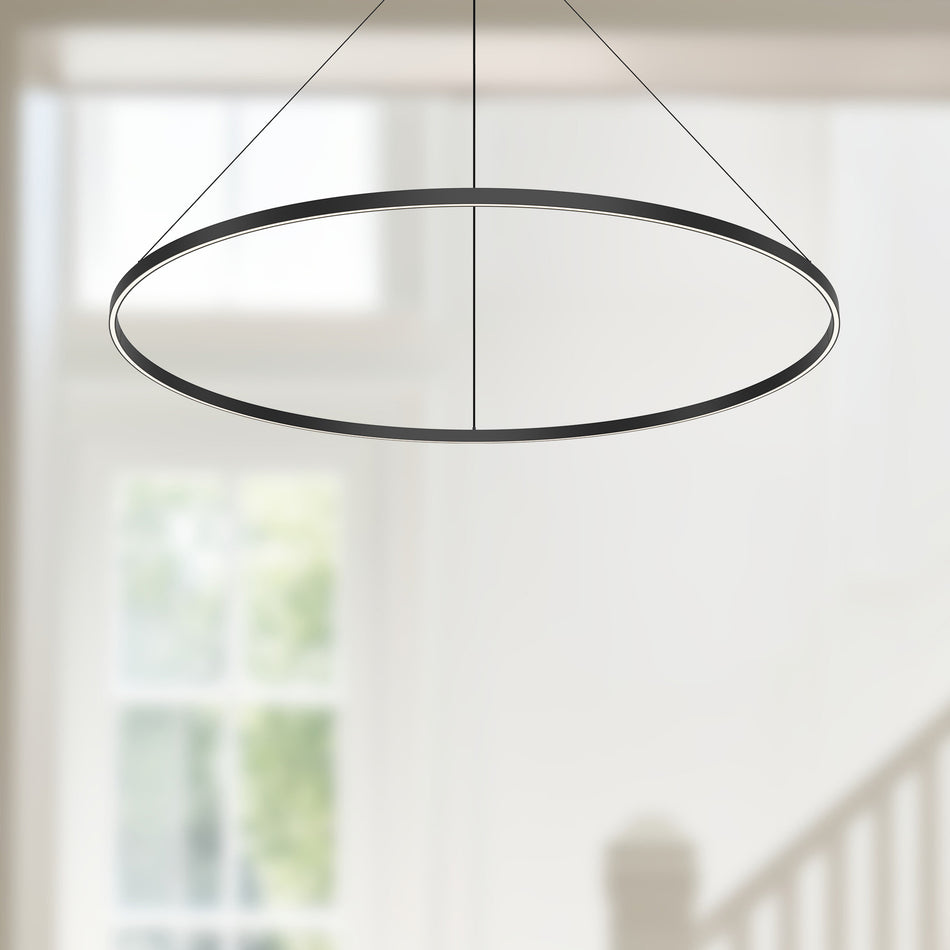 Cerchio 60-in Black LED Pendant by KUZCO