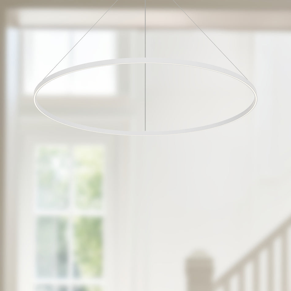 Cerchio 60-in White LED Pendant by KUZCO