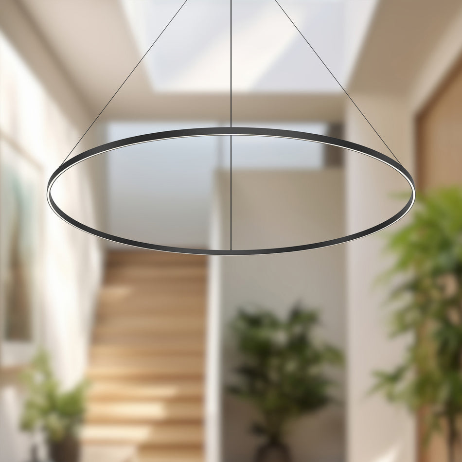 Cerchio 72-in Black LED Pendant by KUZCO