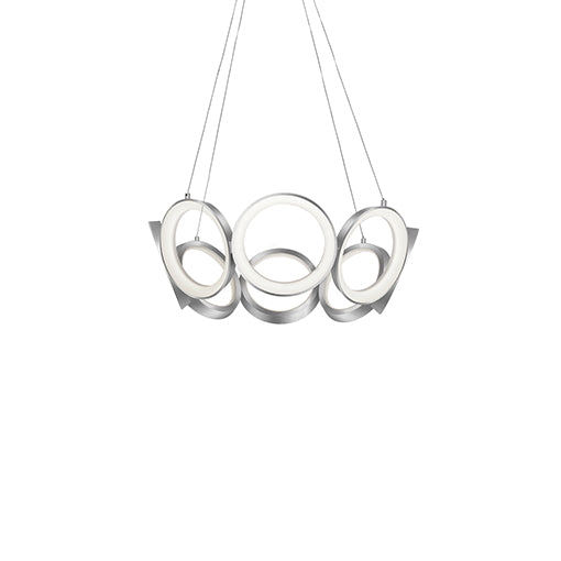 Oros 24-in Antique Silver LED Chandeliers by KUZCO