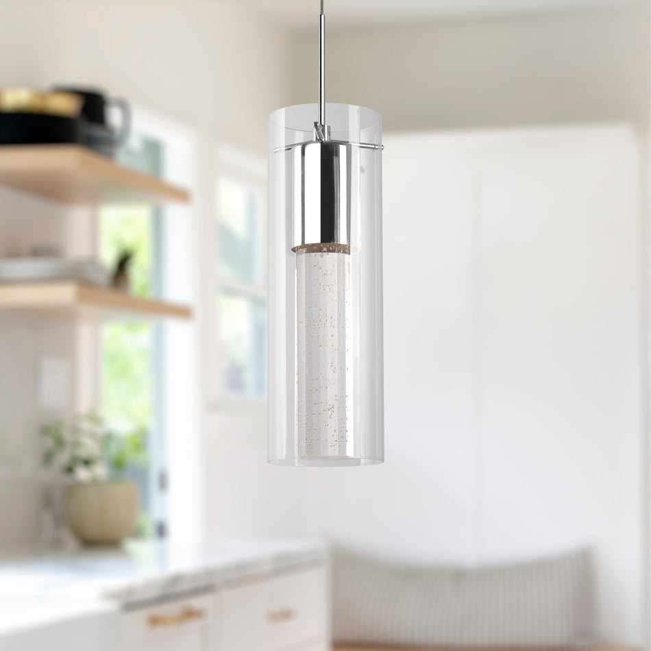 Champagne 4-in Chrome LED Pendant by KUZCO