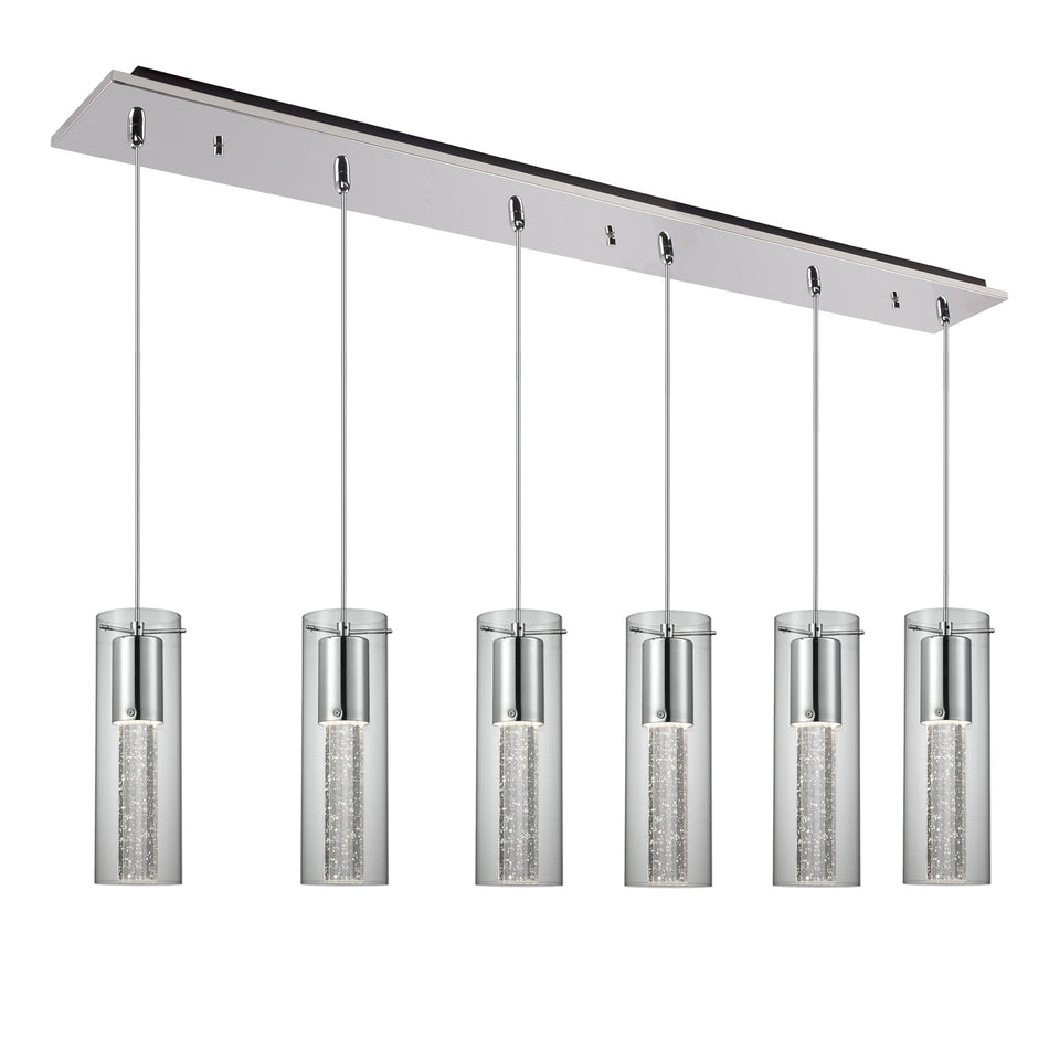 Champagne 42-in Chrome 6-Light Multi Pendant