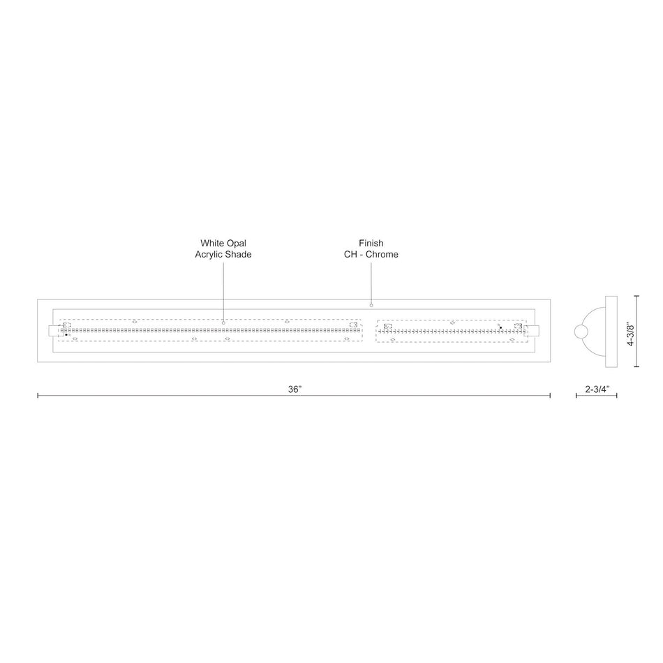 Charlotte 36-in Chrome LED Vanity by KUZCO