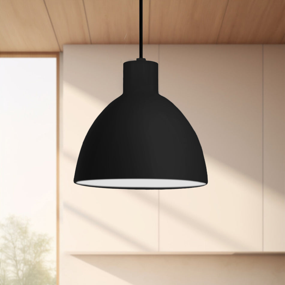 Chroma 6-in Black LED Pendant by KUZCO