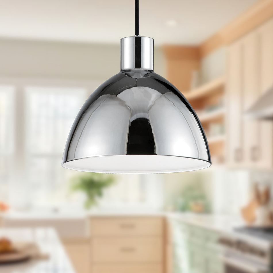 Chroma 9-in Chrome LED Pendant by KUZCO