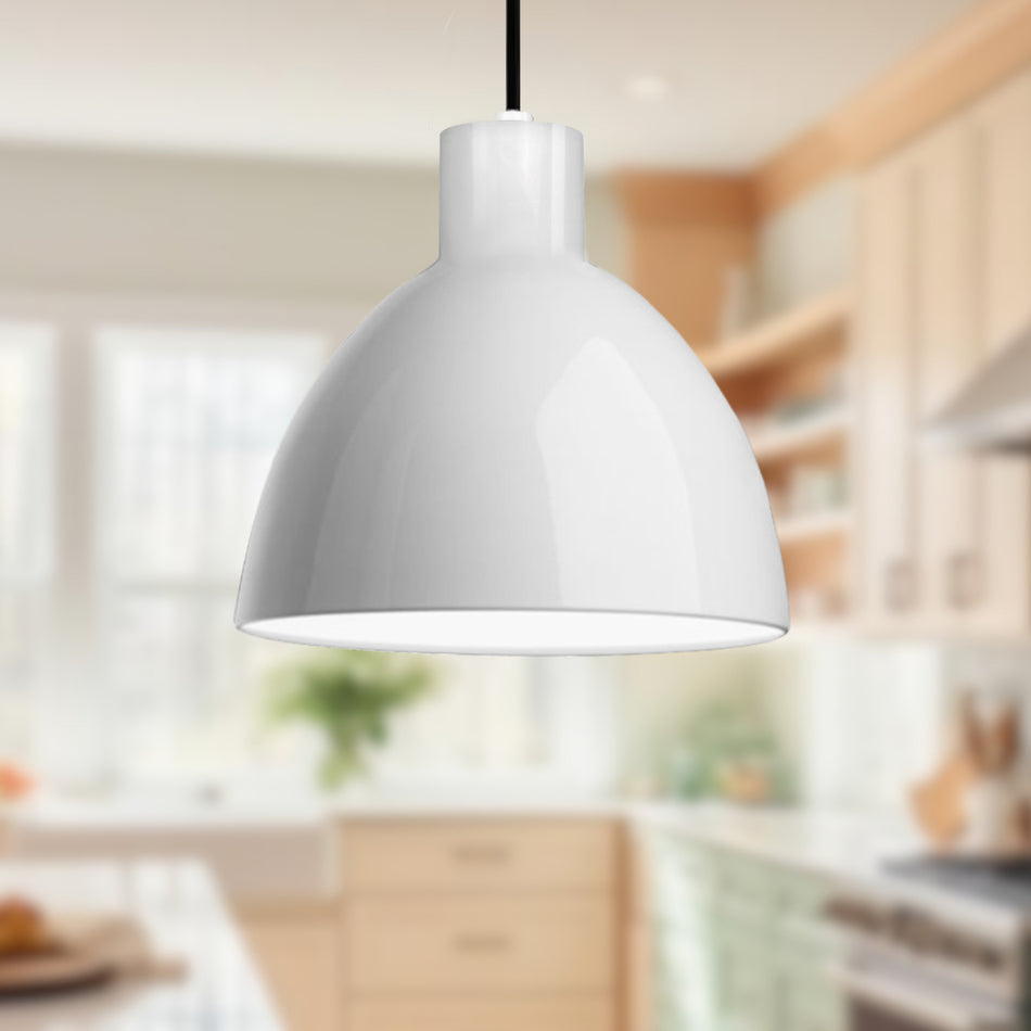 Chroma Glossy White LED Pendant by KUZCO