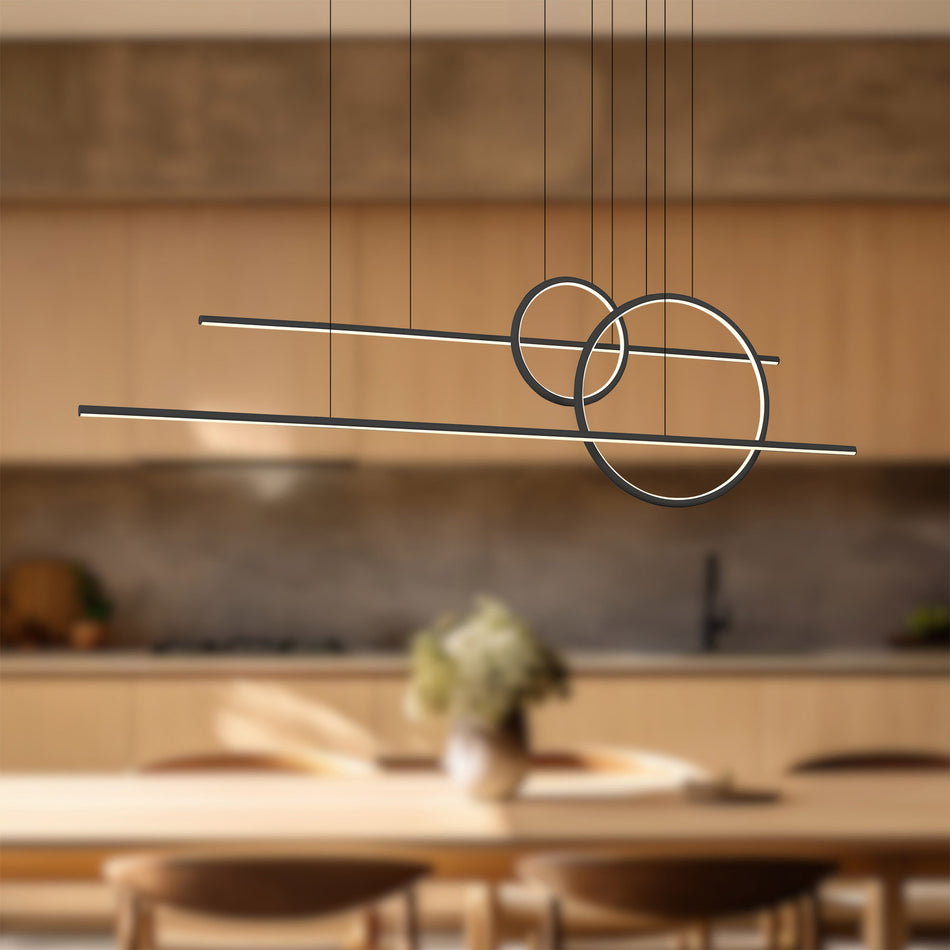 Chute Calypso 56-in Black LED Multi Pendant by KUZCO