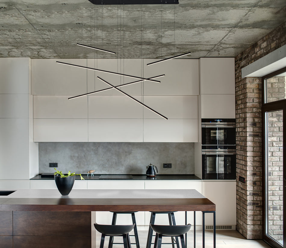 Chute Motion 60-in Black LED Multi Pendant by KUZCO