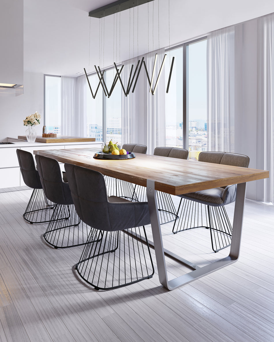 Chute 40-in Black LED Linear Pendant by KUZCO