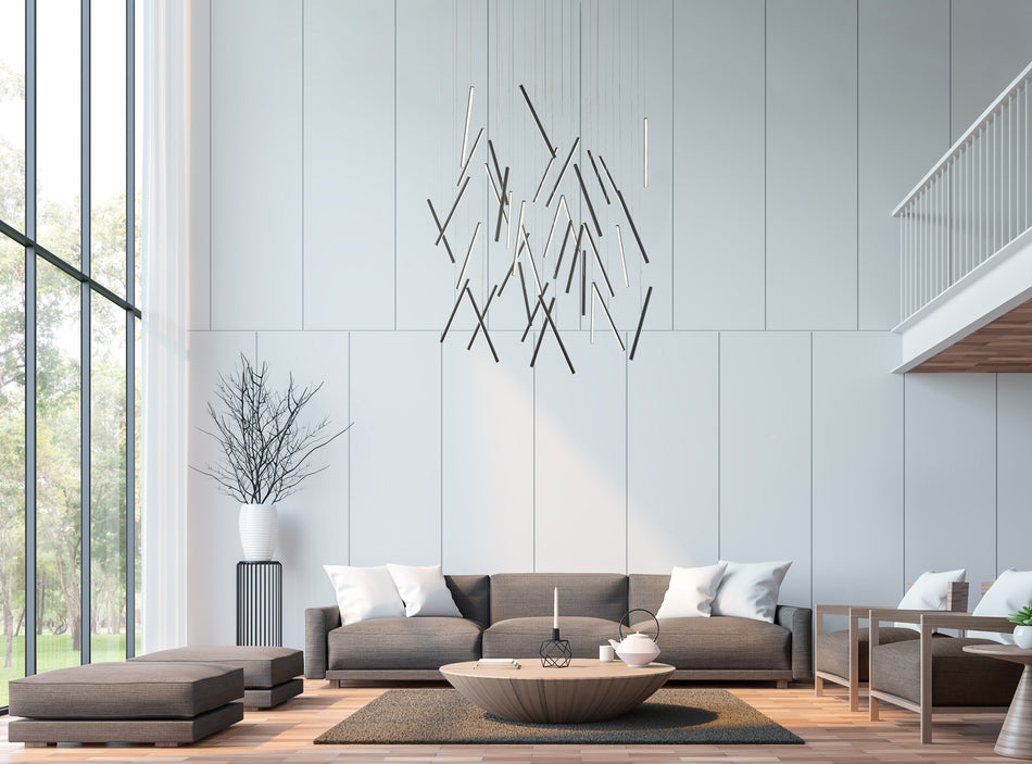 Chute 50-in Black LED Multi Pendant by KUZCO