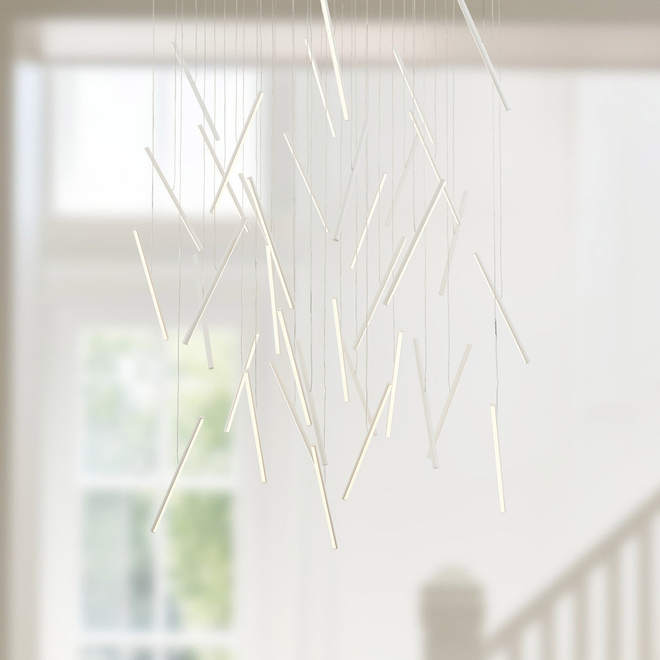Chute 50-in White LED Multi Pendant by KUZCO