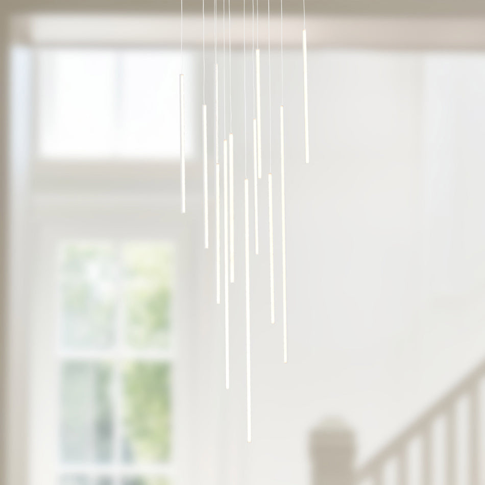 Chute 12 Head White LED Multi Pendant by KUZCO