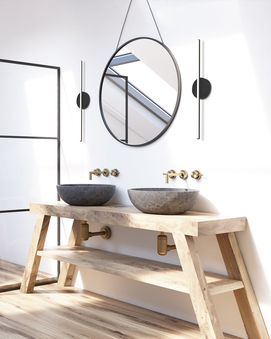 Chute 35-in Black LED Wall Sconce by KUZCO