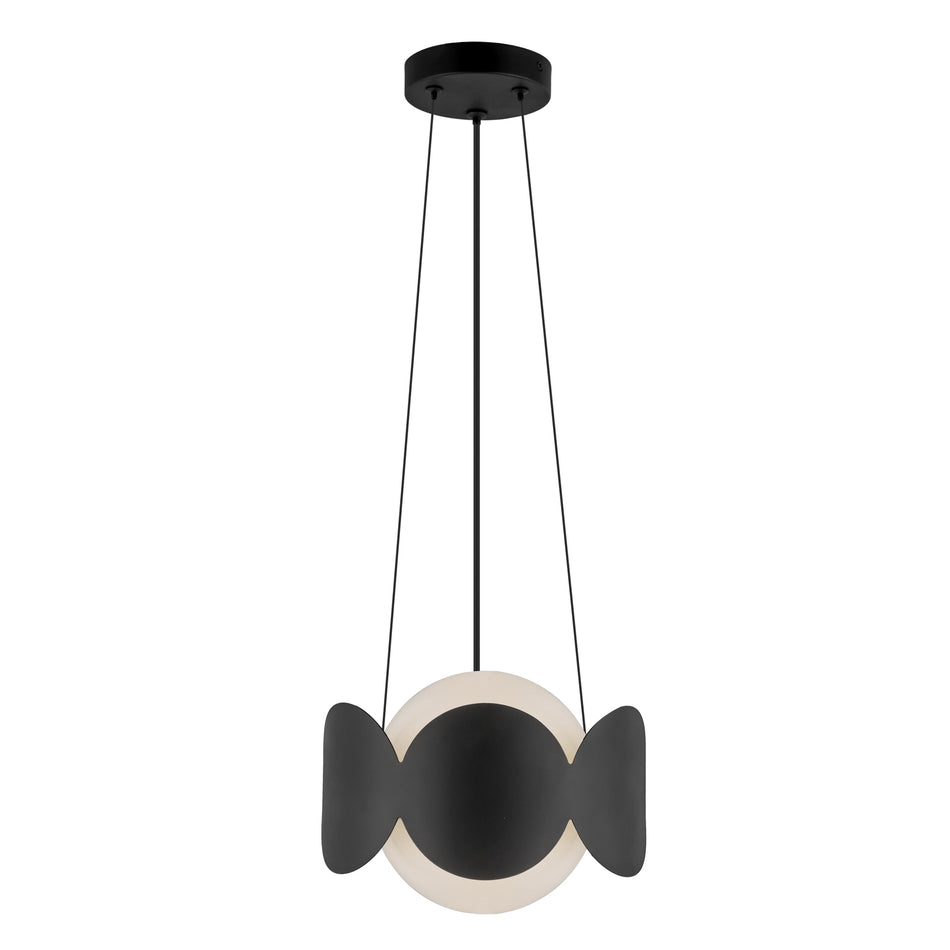 Ciel 10-in Black/Opal Glass Socket Chandelier by KUZCO