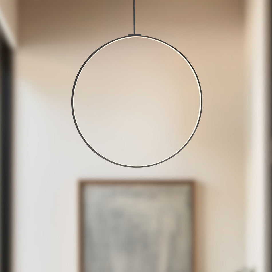 Cirque 36-in Black LED Pendant by KUZCO