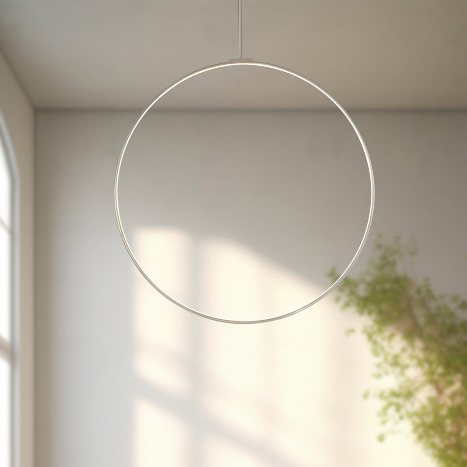 Cirque 48-in Brushed Nickel LED Pendant by KUZCO
