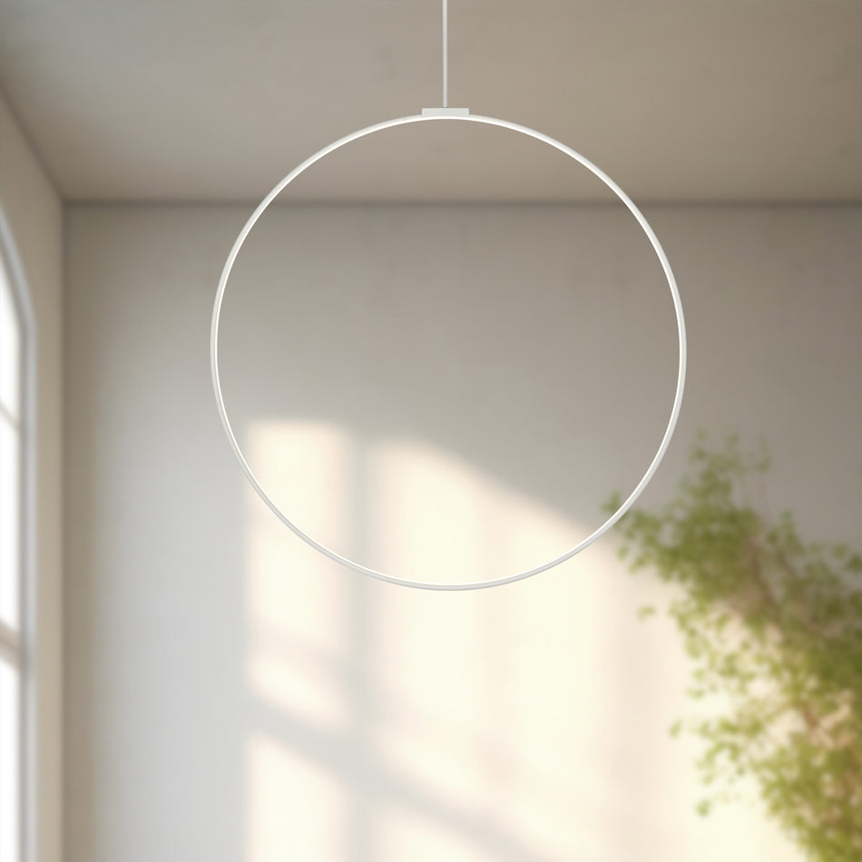 Cirque 48-in White LED Pendant by KUZCO