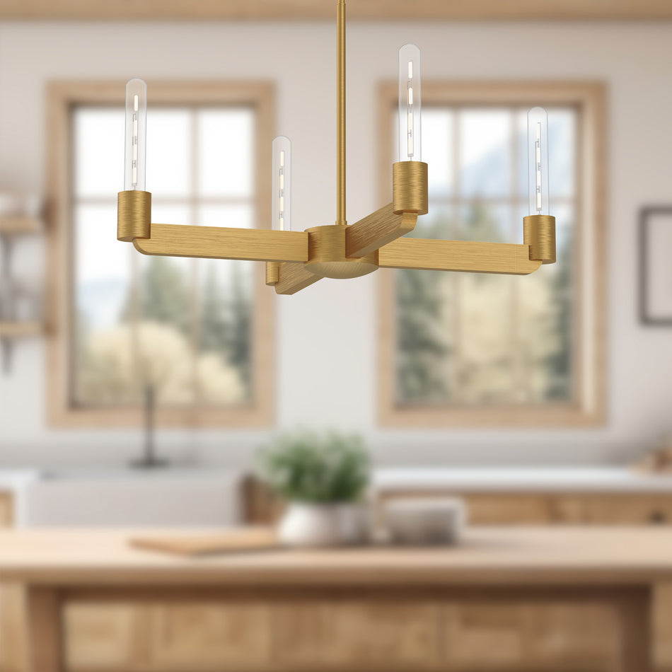 Claire 25-in Aged Gold 4 Lights Chandeliers by ALORA MOOD