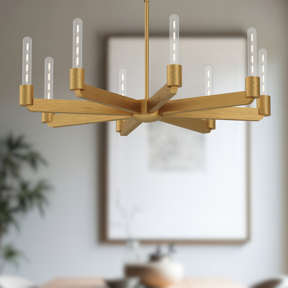 Claire 32-in Aged Gold 8 Lights Chandeliers by ALORA MOOD