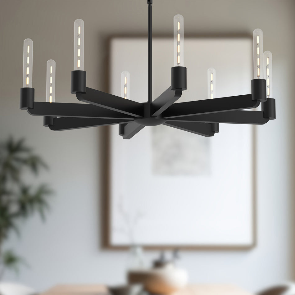 Claire 32-in Matte Black 8 Lights Chandeliers by ALORA MOOD