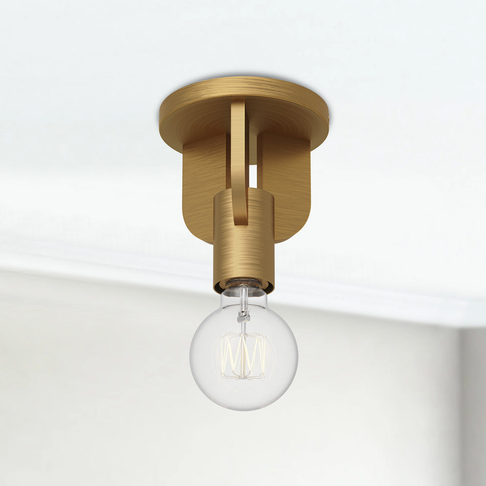 Claire 5-in Aged Gold 1 Light Semi Flush Mount by ALORA MOOD