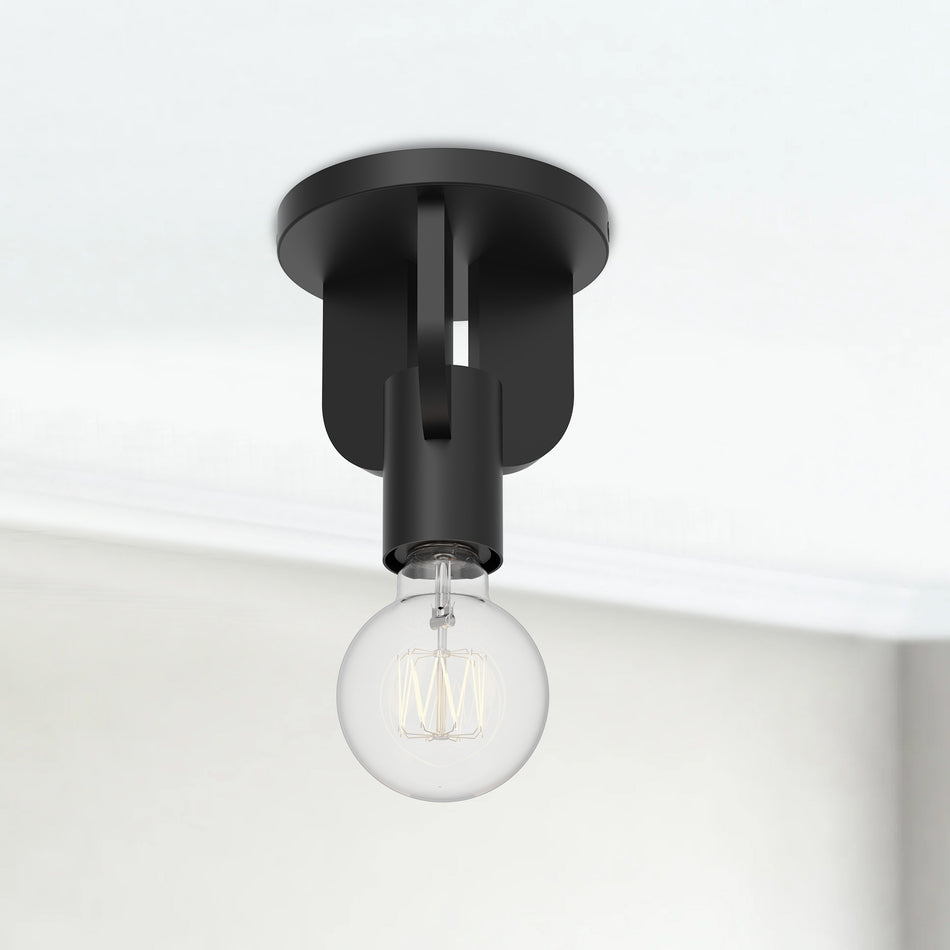 Claire 5-in Matte Black 1 Light Semi Flush Mount by ALORA MOOD