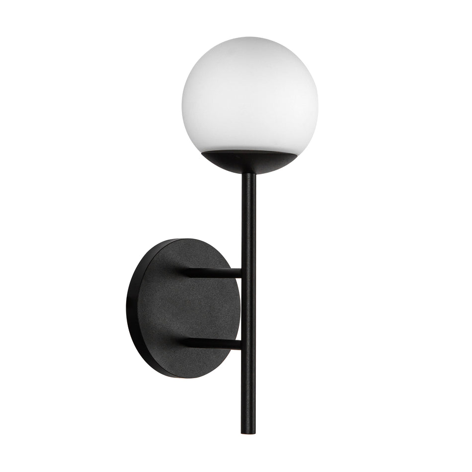 Claremont 13-in Black/Opal Glass LED Exterior Wall by KUZCO