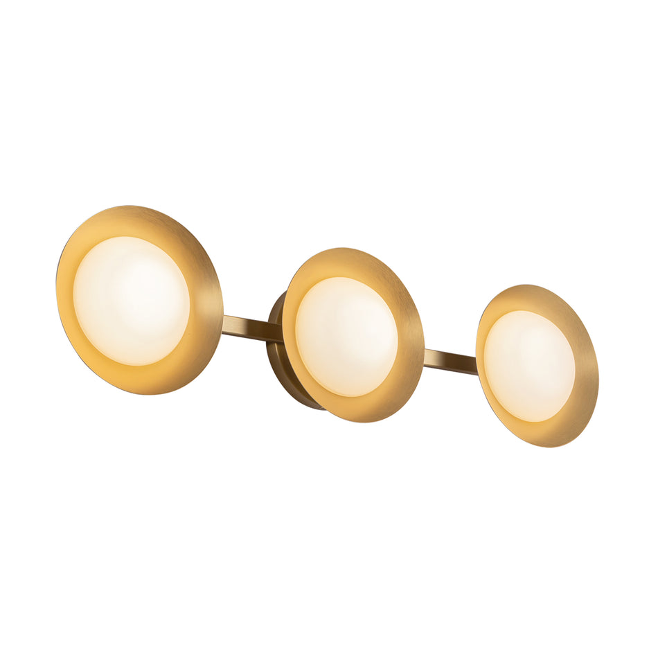 Cleo 23-in Brushed Gold/Opal Glass LED Vanity Light by KUZCO