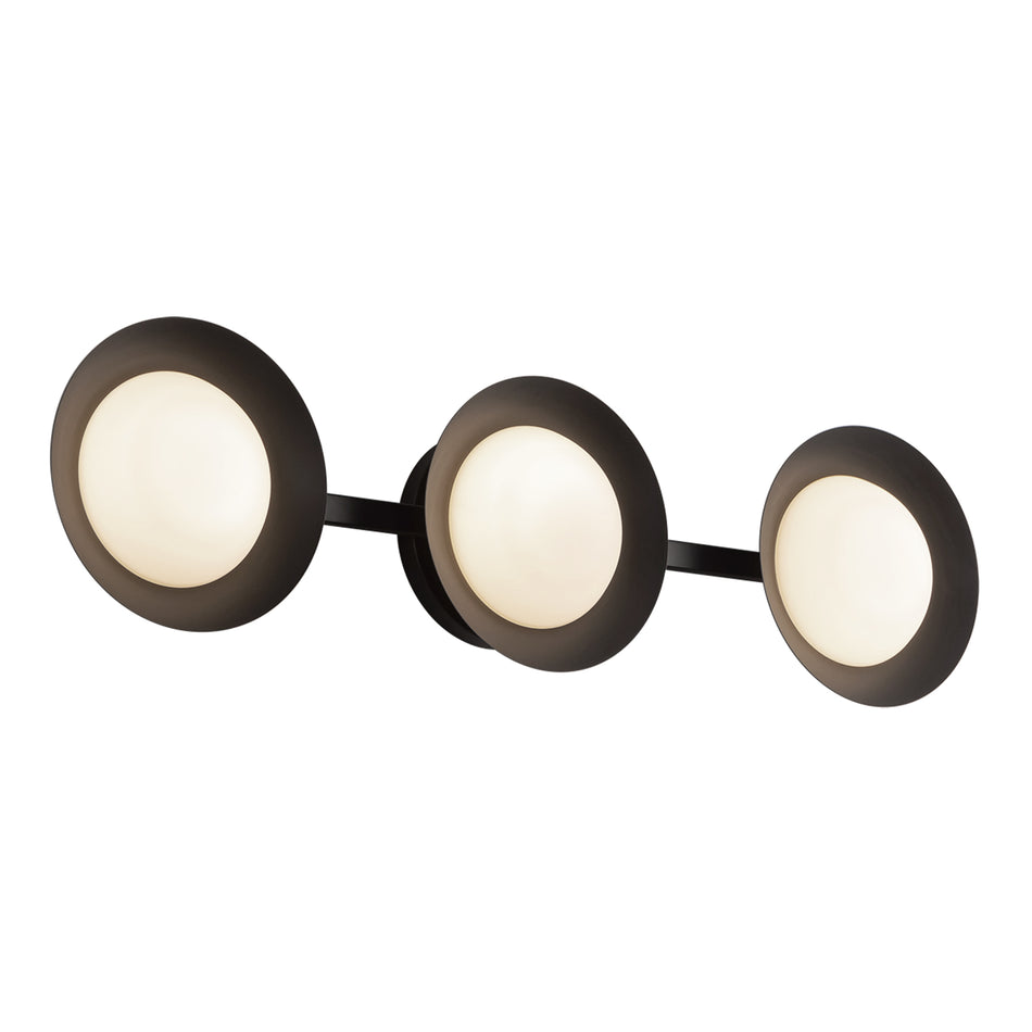 Cleo 23-in Black/Opal Glass LED Vanity Light by KUZCO
