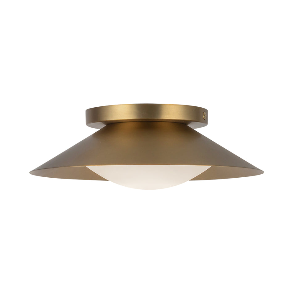 Cleo 9-in Brushed Gold/Opal Glass LED Wall Sconce by KUZCO
