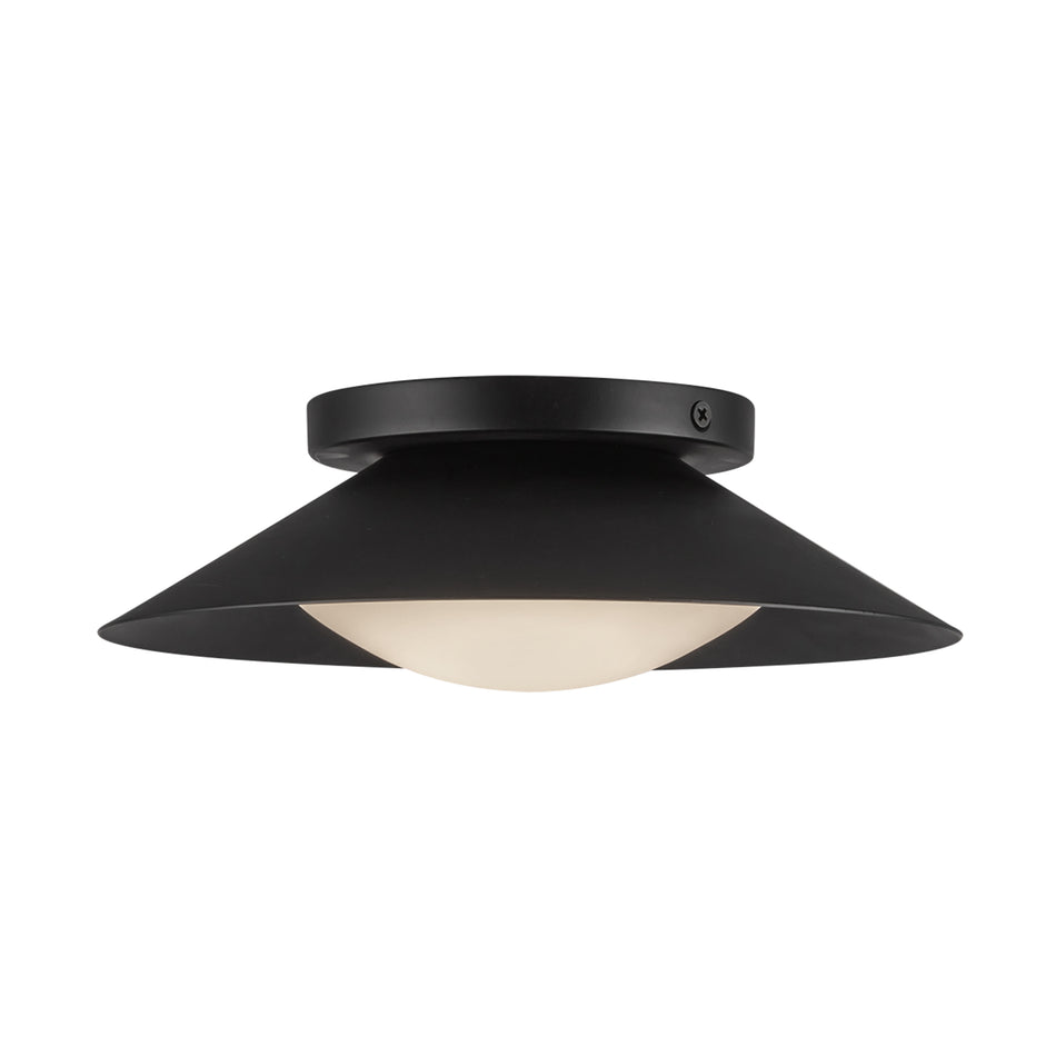 Cleo 9-in Black/Opal Glass LED Wall Sconce by KUZCO