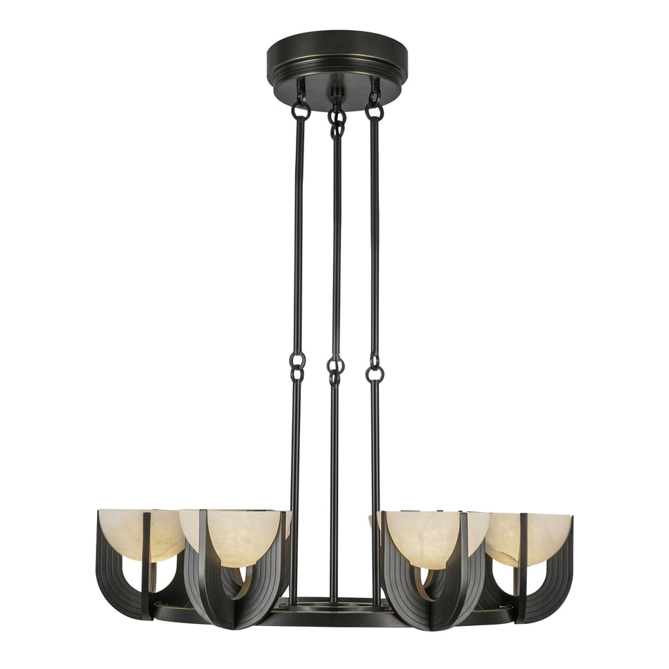 Colette 27-in Urban Bronze/Alabaster LED Chandelier by ALORA