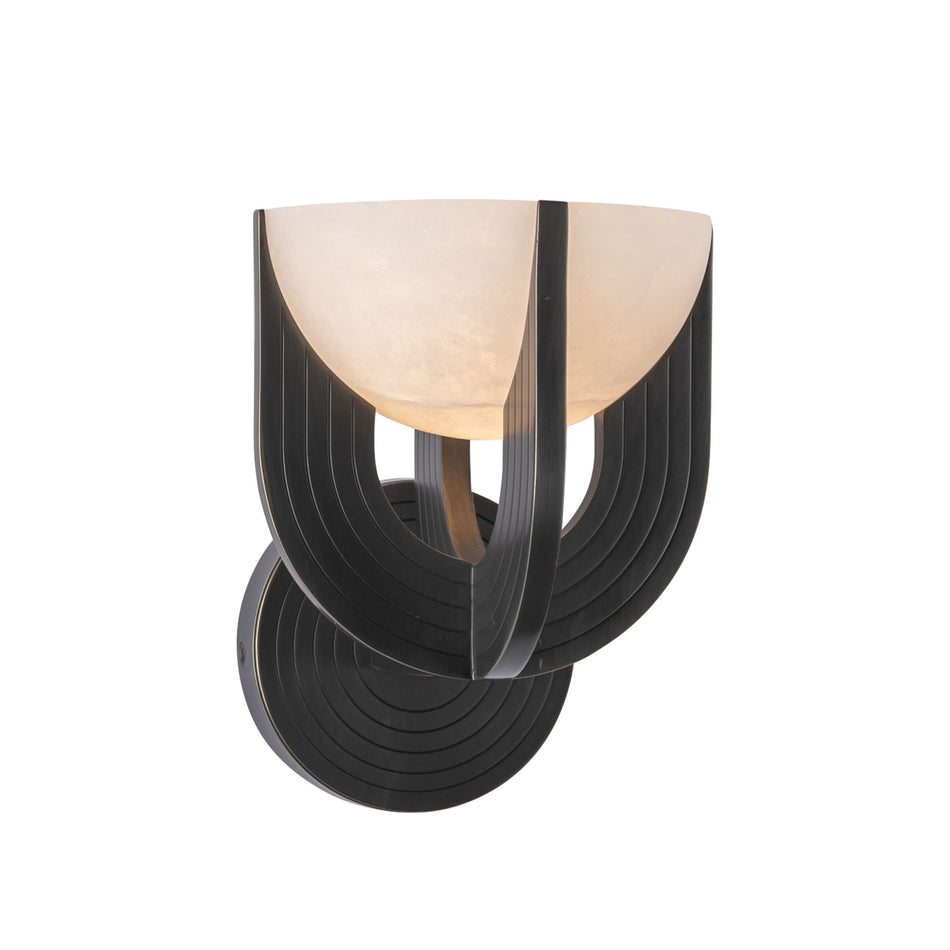 Colette 7-in Urban Bronze/Alabaster LED Wall Vanity by ALORA