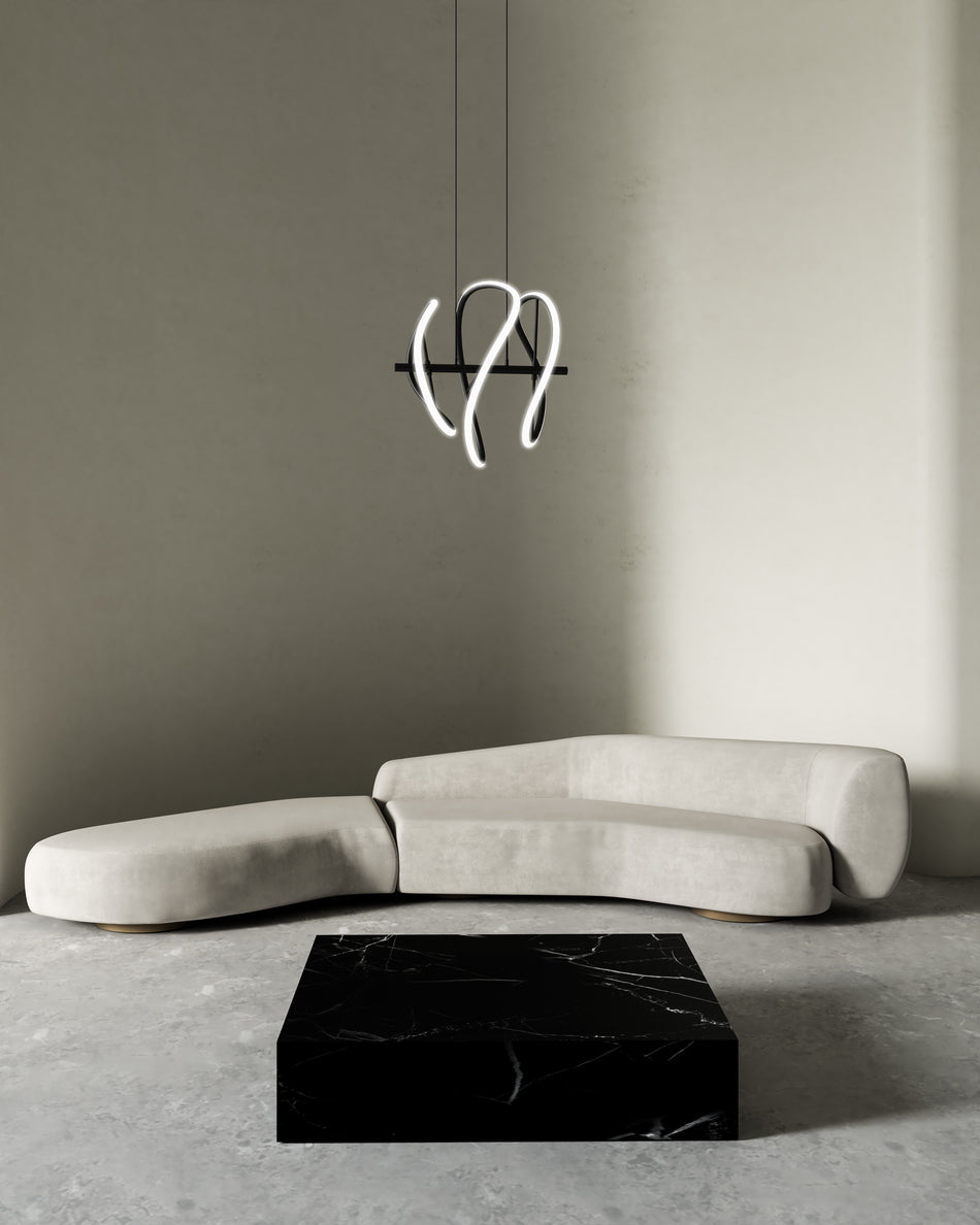 Collide 16-in Black LED Pendant by KUZCO