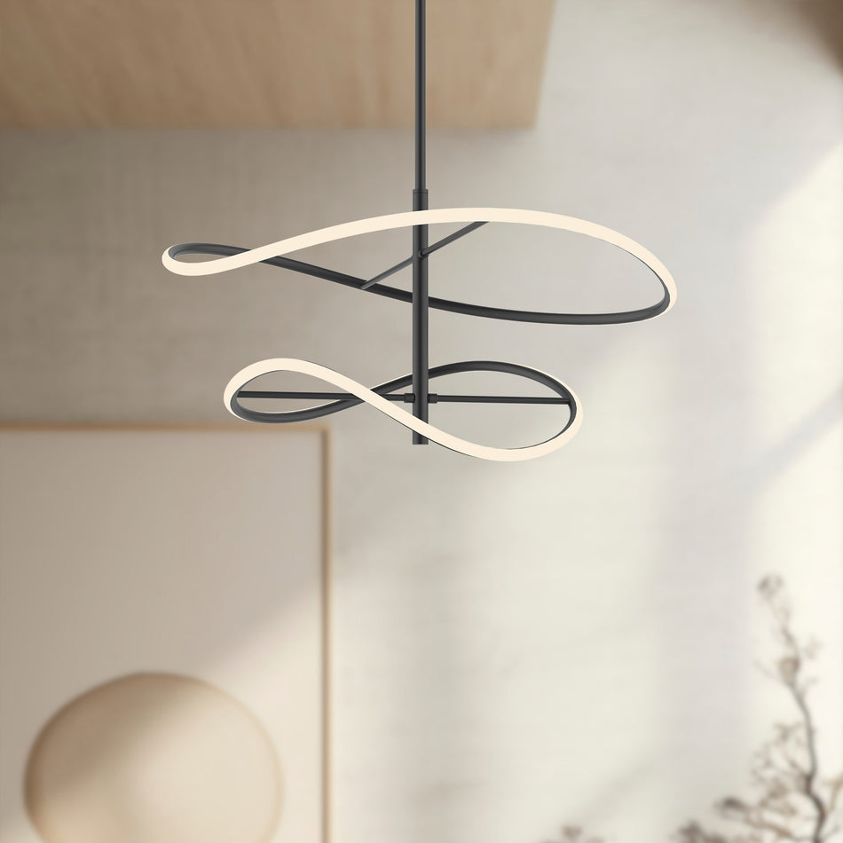 Collide 24-in Black LED Pendant by KUZCO