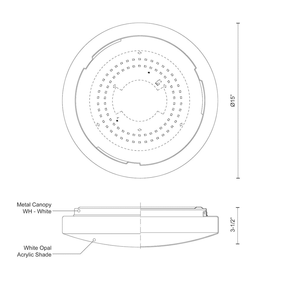 Collins 14-in White LED Flush Mount by KUZCO