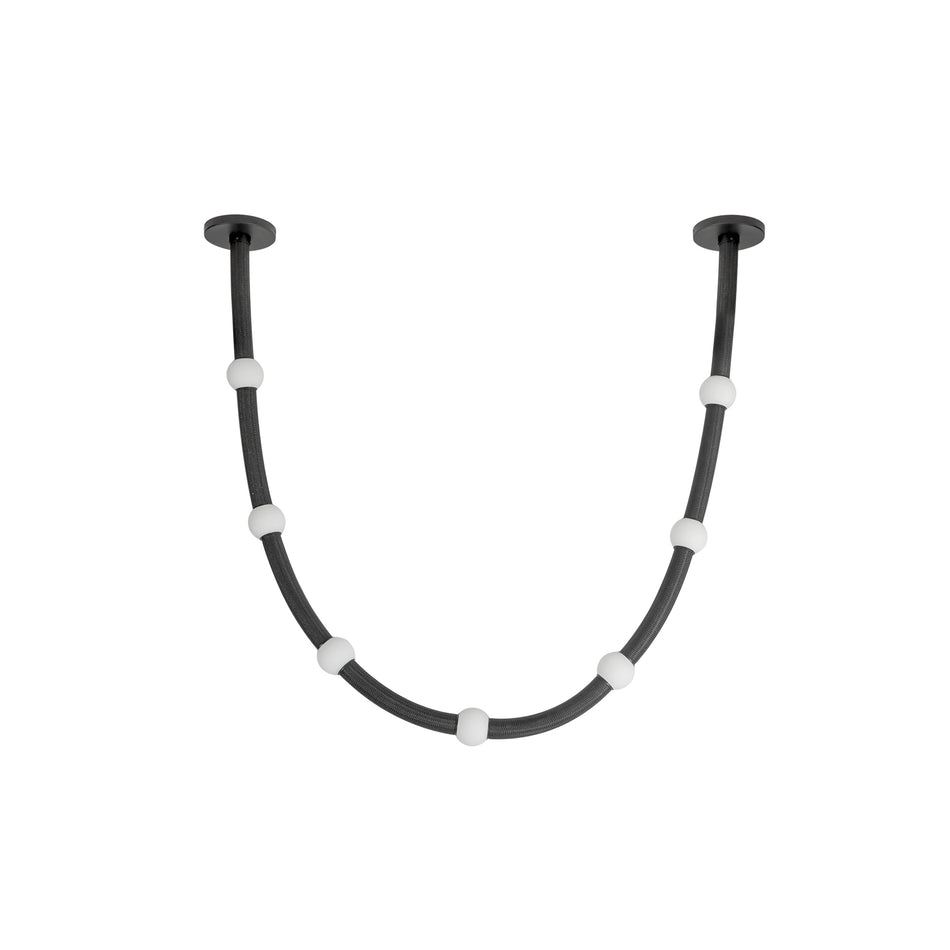 Corda 7-ft Black/Opal Glass LED Pendant by KUZCO