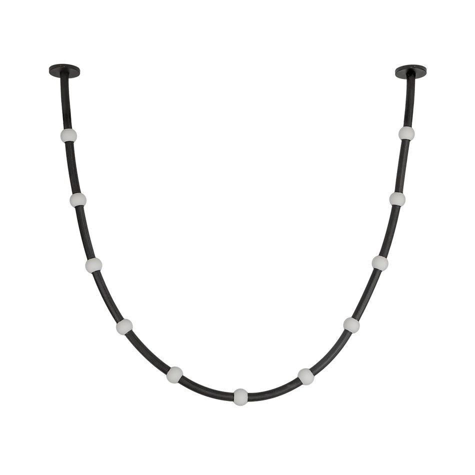 Corda 10-ft Black/Opal Glass LED Pendant by KUZCO
