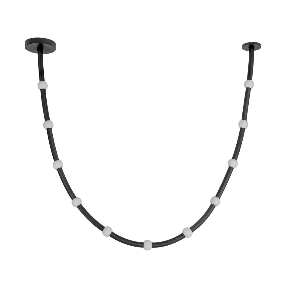 Corda 10-ft Black/Opal Glass LED Pendant by KUZCO