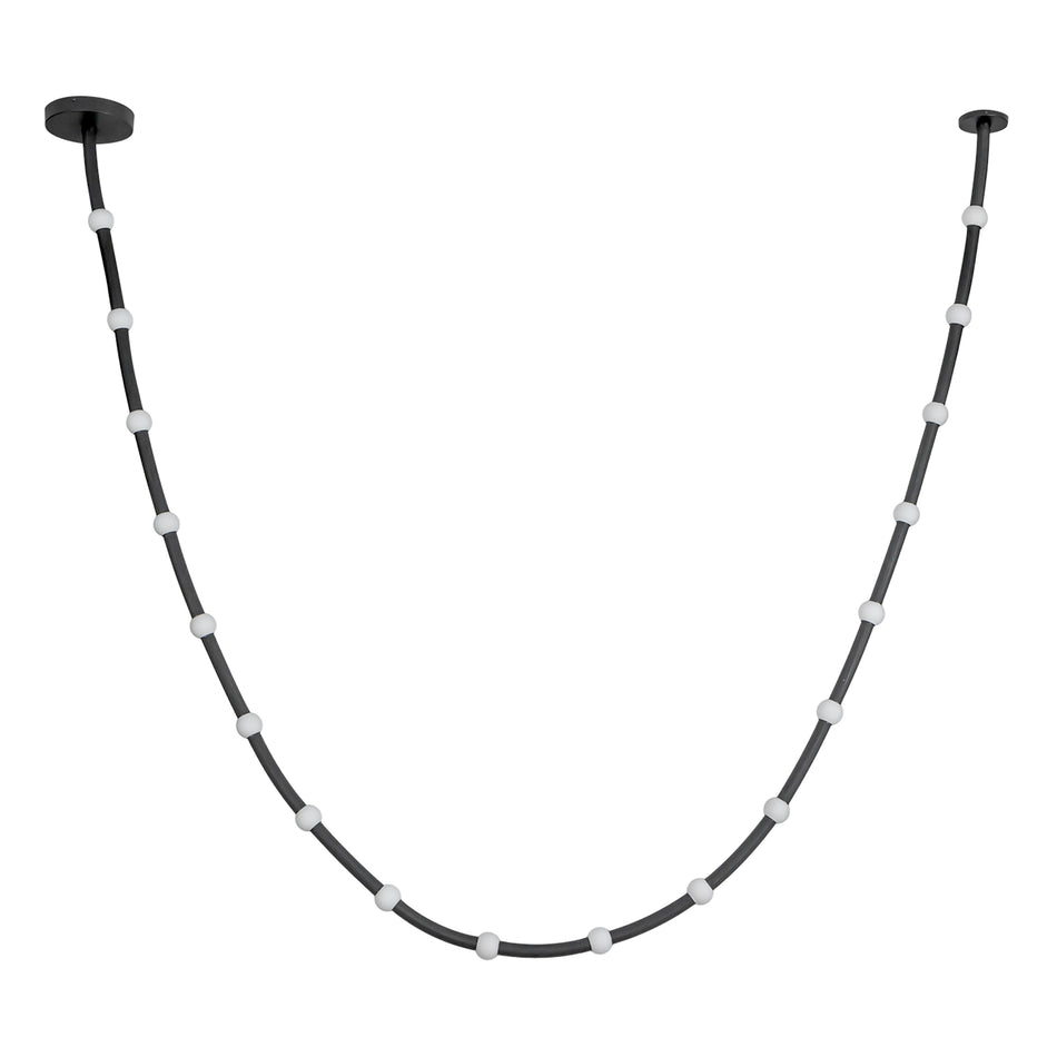 Corda 17-ft Black/Opal Glass LED Pendant by KUZCO
