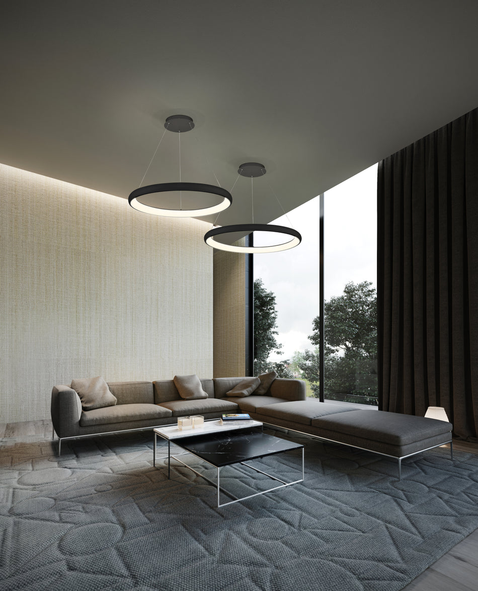 Cortana 32-in Black LED Pendant by KUZCO