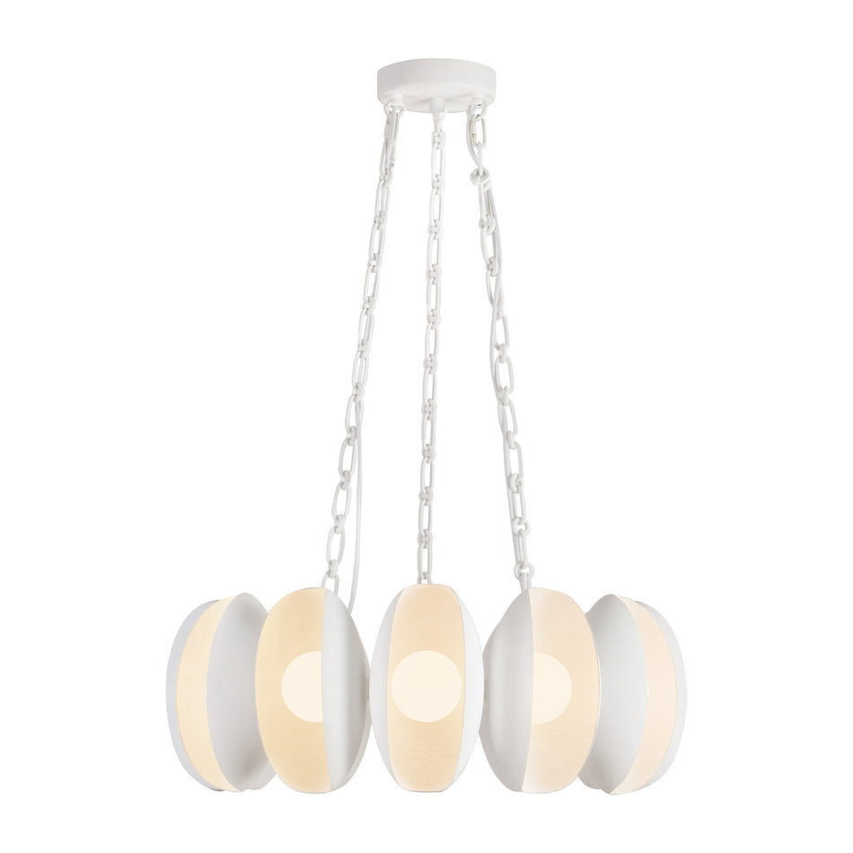 Cortez 25-in White dimmable LED Chandelier