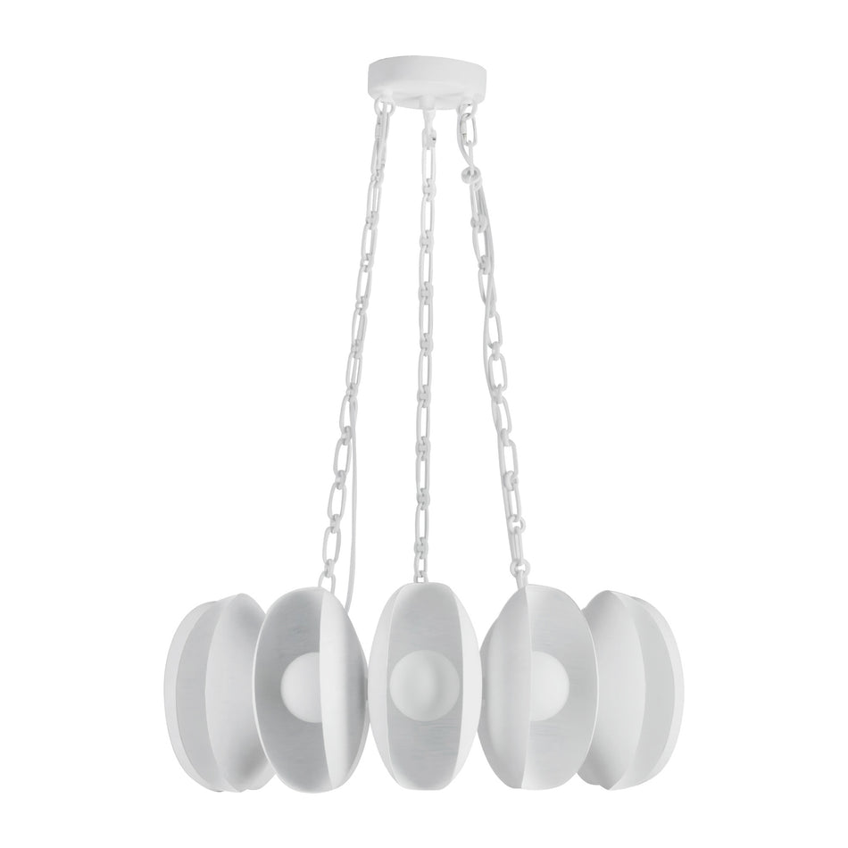Cortez 25-in White dimmable LED Chandelier