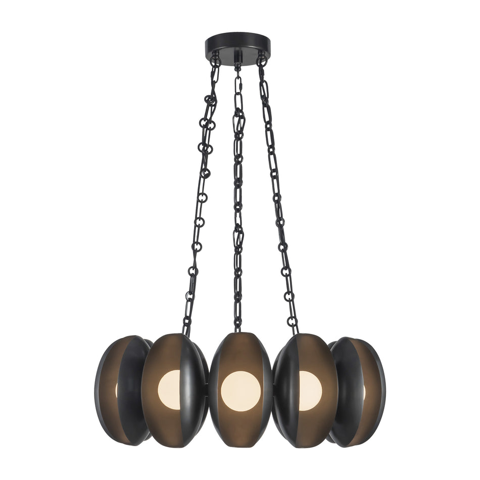 Cortez 25-in Black dimmable LED Chandelier