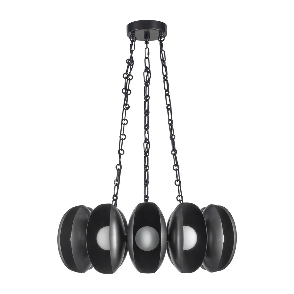 Cortez 25-in Black dimmable LED Chandelier