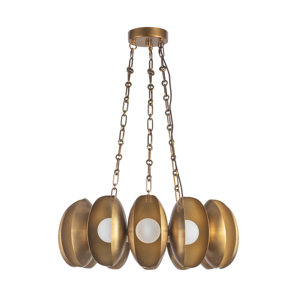 Cortez 25-in Brass dimmable LED Chandelier