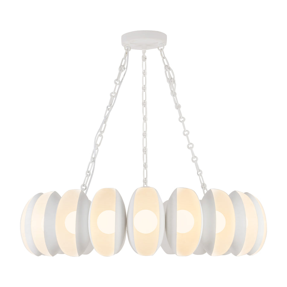 Cortez 37-in White dimmable LED Chandelier